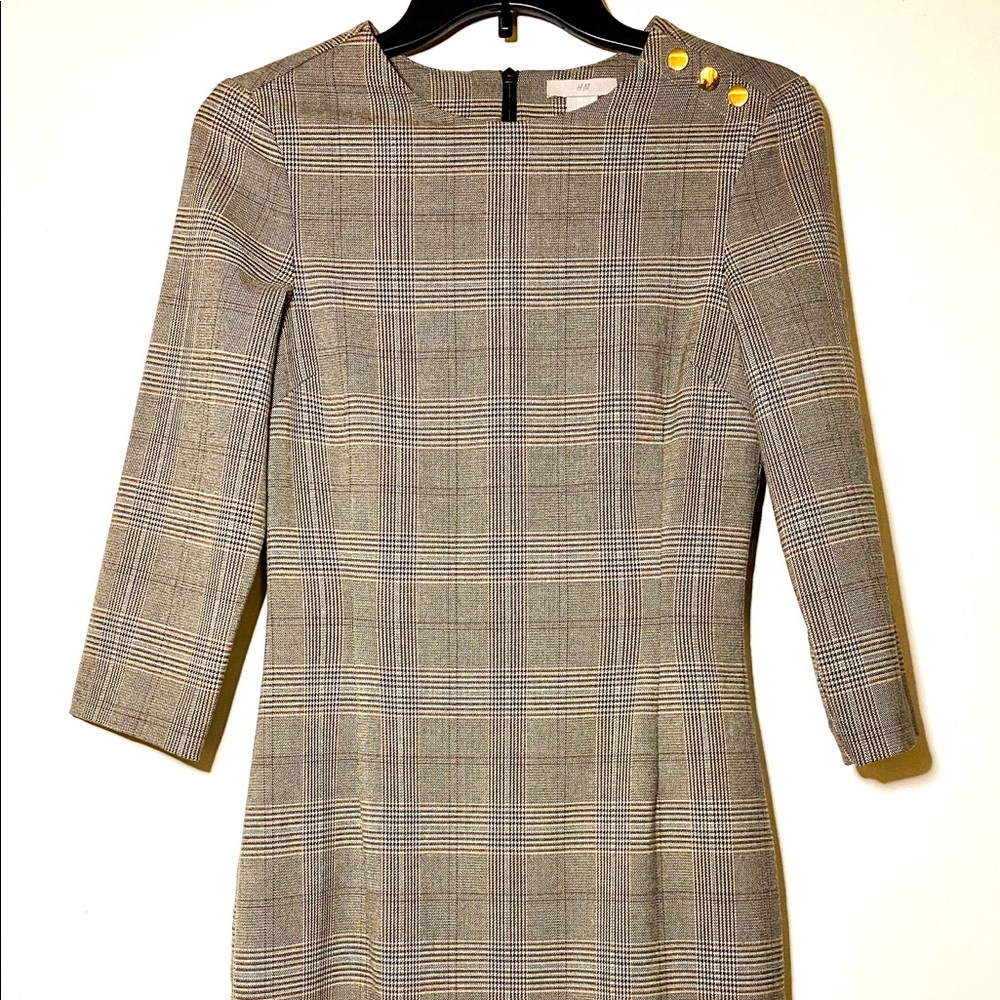 H&M plaid fitted dress.
